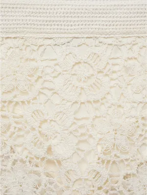 Mango Crochet Floral Mini-Skirt NWT Off White Small thumbnail 4