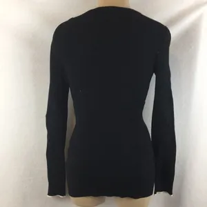 Black Snap Ribbed Long Sleeve Cardigan Sweater by White House Black Market S thumbnail 4