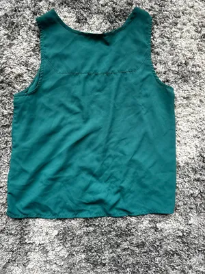 American Eagle Green Embroidered Boho Beaded Tank Top thumbnail 2