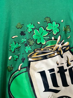 Green St Patrick’s Day Miller Light Tee Size L thumbnail 2