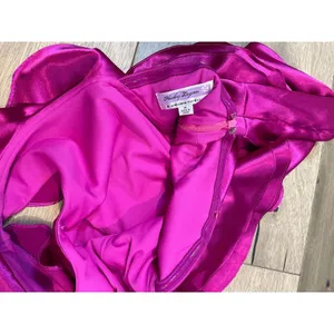 Hailey Logan by Adrianna Papell Satin One Shoulder Ruffle Dress Size M Pink thumbnail 8