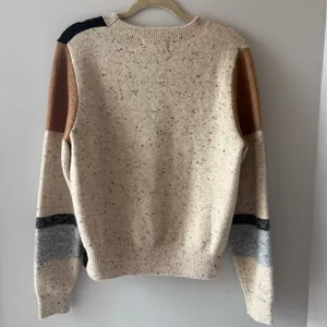 ANTHROPOLOGIE JOHN + Jenn Colorblock Sweater in Black, Gray, and Brown Size Larg thumbnail 2