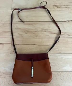 Two toned brown leather purse thumbnail 1
