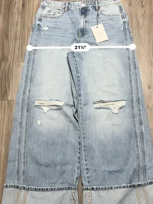 Hidden Jeans High-Rise Light Blue Extra Wide Leg Distressed Jeans thumbnail 7