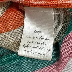 Made in USA Colorful Striped Lightweight Knit Dolman Sleeve Top Size‎ Large thumbnail 4