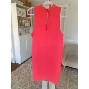 Everly Coral Sleeveless Mini Dress Keyhole Neckline Feminine Coquette Quiet Luxe thumbnail 3