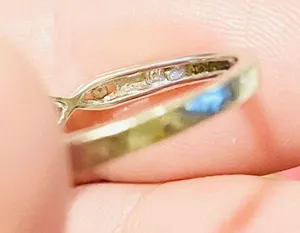Aquamarine & Diamond Ring 10K White Gold Size 6.75 thumbnail 4