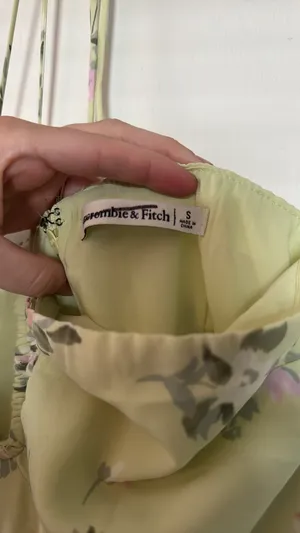 Abercrombie Green Floral Dress Midi thumbnail 3
