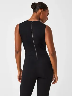SPANX The Perfect Sleeveless Jumpsuit Black Large Petite NEW NWT thumbnail 4