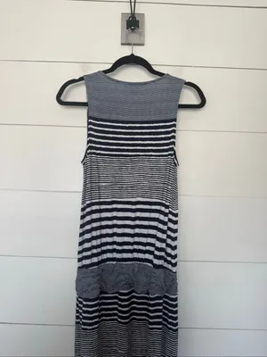 Tommy Bahama Women’s Small Blue White Striped Maxi Dress Stretchy thumbnail 5