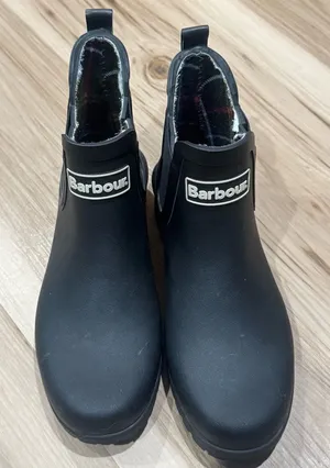 Barbour Wilton Padded Insole Rain Boots Black Women’s 5 thumbnail 1