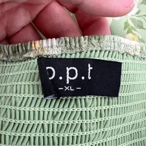 OPT O.P.T. Classic‎ Smocked Maxi Dress floral slit sz XL thumbnail 2