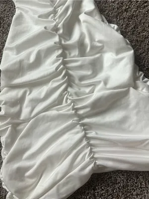 White Ruched Mini Cutout Sides Dress thumbnail 4