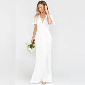 Show Me Your Mumu Rome Twist Gown size XL ivory white luxe satin short sleeve thumbnail 2