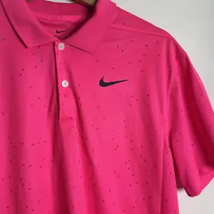Nike dri fit ladies bright‎ pink with speckles athletic polo shirt size small thumbnail 4