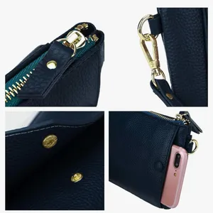 Yaluxe Blue Leather Wristlet thumbnail 7