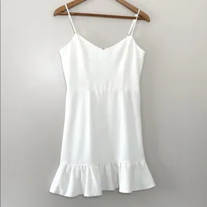 Dress The Population Mira Dress Ruffled‎ Hem Ivory Size M thumbnail 2