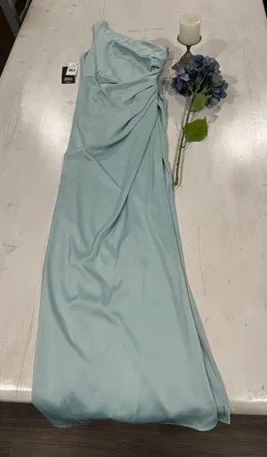 New! PROM dress aidan Mattox sea grass one shoulder long‎ gown size 4 thumbnail 1