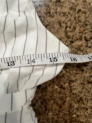 Commense Cotton Blend Striped Ruched Maxi Dress White XS NWT Pockets thumbnail 10