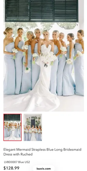 Dusty Blue Bridesmaid Dress thumbnail 2