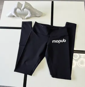 Lululemon Wunder Under Leggings Size 4 Black Custom MoPub Logo Full Length thumbnail 5