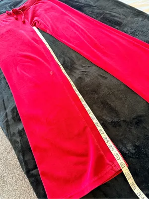 Sarah Johnson Y2K Red Velour pants, pull up elastic waist, Juicy inspo sz M thumbnail 7