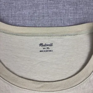 Madewell T-Shirt Womens XL Beige Crew Neck Short Sleeve Tagless Jersey Basic Top thumbnail 3