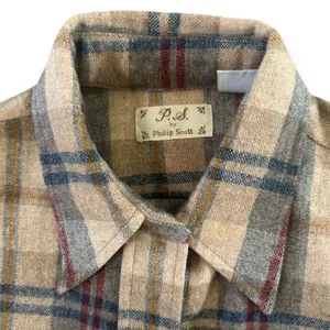 Vintage 70s P.S. Philip Scott Wool Blend Flannel Button Up Shirt Brown Plaid S thumbnail 5