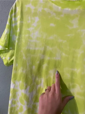 Lululemon All Yours Cotton T-Shirt Size 8/M Marmoleado Tie Dye Eccentric Lime thumbnail 10