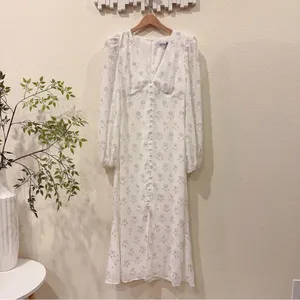 Elliatt Tamsin Sequins Long Sleeve Midi Dress Ivory Small Bridal Wedding Guest thumbnail 2