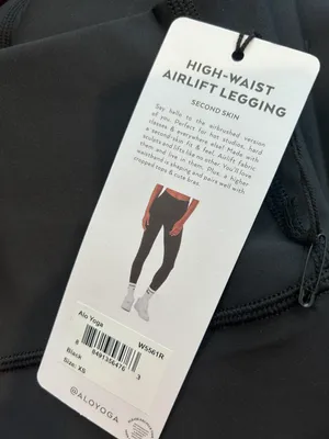 Alo NWT AIRLIFT HIGH-WAIST Airlift Black Leggings XS Full Length thumbnail 3