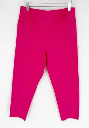 Free People Movement Breath Easy Cropped‎ Leggings Women's Size L Pink thumbnail 1