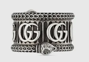 Silver Marmont Snake Ring with Double G AG925 thumbnail 1