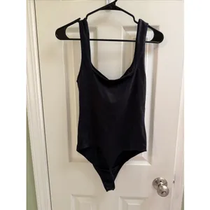 Abercrombie & Fitch Soft A&F Collection Black Thong‎ Bodysuit Sz Med Tank Top thumbnail 4