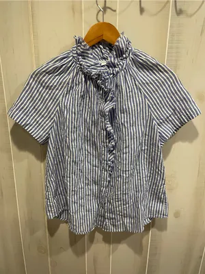 Cute Chicos classic ruffle raw collar button front blouse breezy poet thumbnail 6