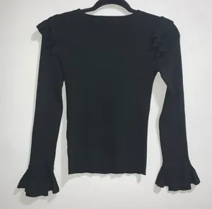 Black Mittie Ruffled Sleeve Sweater thumbnail 7