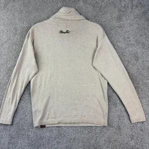 Ariat Lexi Sweater Women Medium Oatmeal Heather Equestrian Cowl Neck Bit Detail thumbnail 3