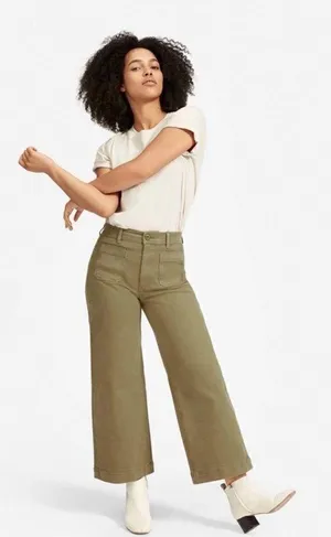 Everlane Wide Leg Crop Pants Patch Pockets thumbnail 1