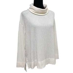 Maeve Anthropologie Vanna Sweater Size Small Cream Ribbed Cowl Neck Cozy Knit thumbnail 3