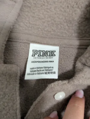 Victoria's Secret PINK Oatmeal Cropped Sherpa Sweater Size XS thumbnail 4