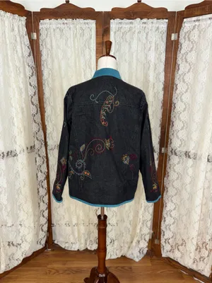 Super Cool Denim & Co Embroidered Denim Jacket thumbnail 5