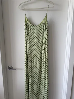 Summer Away Green Striped Slip Dress - Lightweight Summer Maxi thumbnail 6