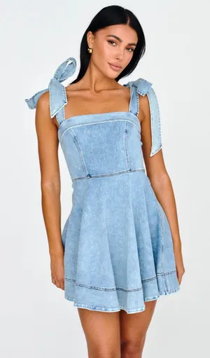 Selfie Leslie Jeanie Bow Shoulder Mini Dress thumbnail 1