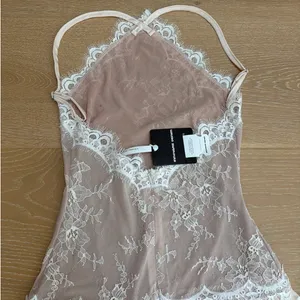 Innovare Denim Maxi Dress Lace Cadwalader Size S Nude Blush thumbnail 5