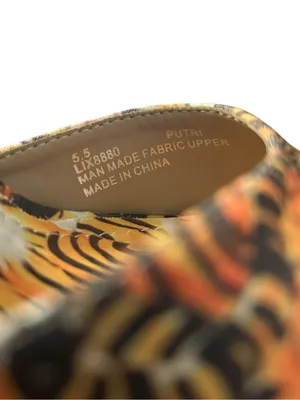 Cape Robbin Yellow Tiger-Print Open-Toe Ankle-Tie Heels thumbnail 7
