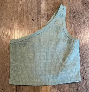 American Eagle Green One Shoulder Tank Top Medium thumbnail 1