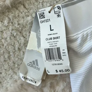 adidas Women's Core Club Skirt White, built in shorts, White, Large, NWT thumbnail 6