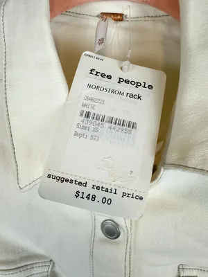 NWT Free People Dynomite Denim White Long Sleeve Mini Shirt Dress Size‎ XS thumbnail 5