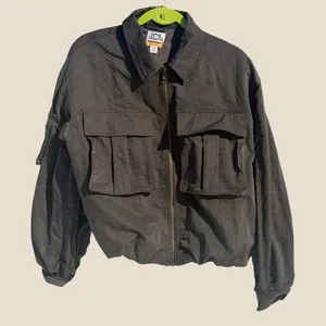 Future Collective Jenny K Lopez Nylon Bomber Utility Cargo Jacket Dark Grey M thumbnail 9