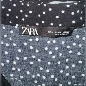 Zara Polka Dot Mini Skort Black and White tie belt size M thumbnail 8
